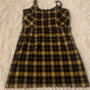 black and gold zip up dress